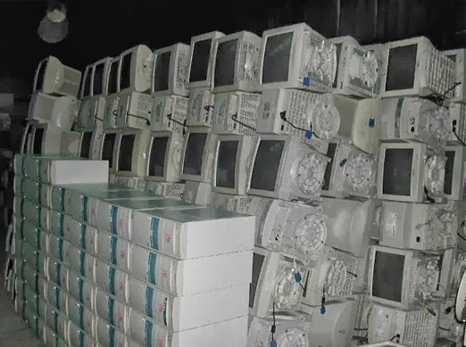 E-waste items handled by an office scrap buyer in Chennai