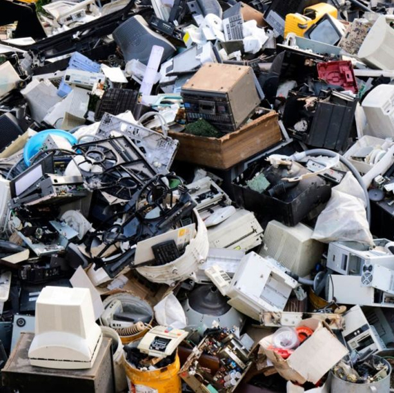 E-waste collected by an e-waste scrap buyer in Chennai